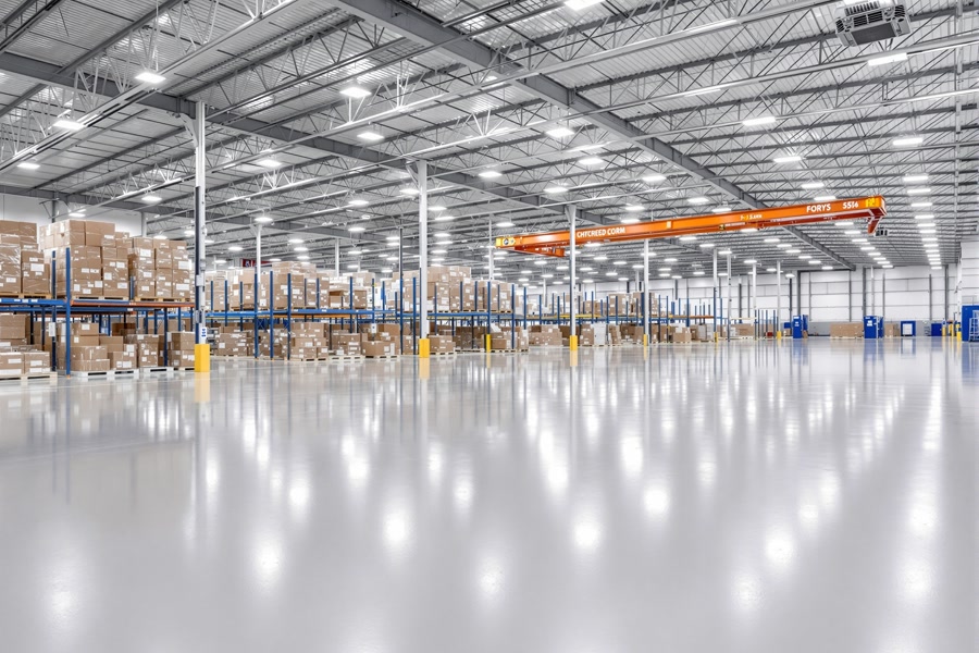 Ware Distribution Hub — commercial flooring installation